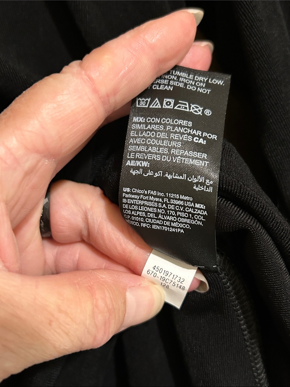 Chico's Black Layered Round-Neck Tunic xl - Picture 9 of 9